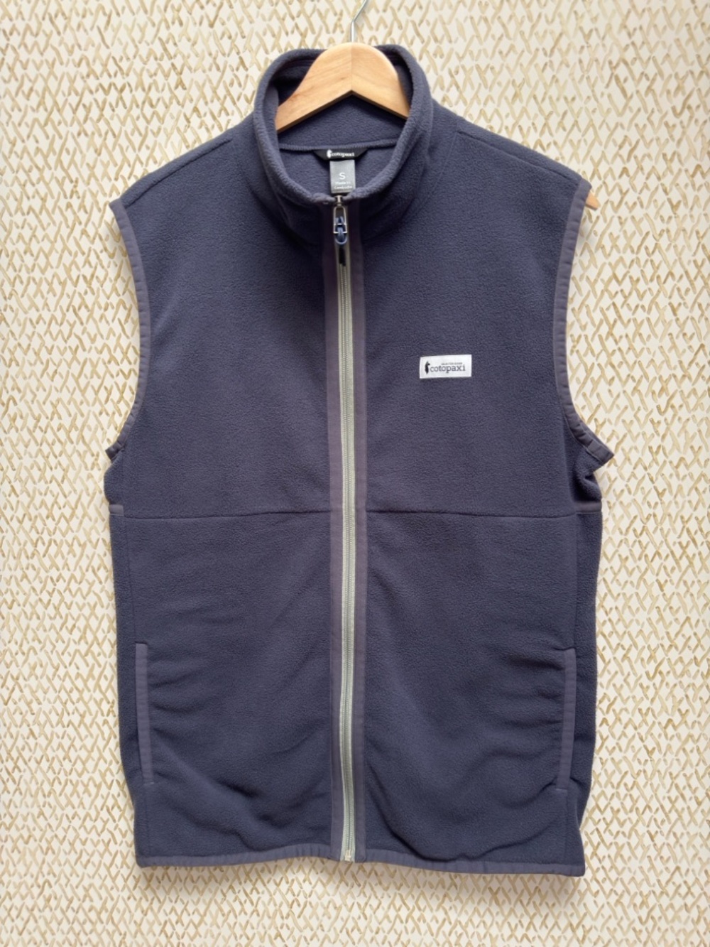 Cotopaxi Fleece Vest Navy Full Zip Gorpcore Outdoor Hiking Recycled Poly Sz S